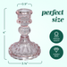 Tall Candle Holder - 10.2cm (Set of 2) -  Pink