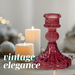 Tall Candle Holder - 10.2cm (Set of 2) -  Red