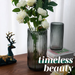 Ripple Vase Rounded Bottom Hand-Blown Glass Vases for Flowers - Gray
