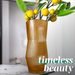 Ripple Vase Angled Custom 28 cm  (Set of 1) Amber