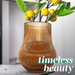Ripple Vase Rounded Wide Base Custom 19 cm (Set of 1) Amber