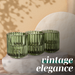 Ripple Candle Holder - Reversible 6 x 5.5cm (Set of 6) - Olive Green