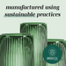 Ripple Vase Rounded Bottom Hand-Blown Glass Vases for Flowers - Green