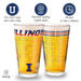 University of Illinois Pint Glasses - Contains Full Color Illinois Logo & Campus Map - Gift Idea College Grads and Alumni (Set of 2)
