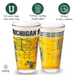 Michigan State University Pint Glasses Contains Full Color MSU Logo & Campus Map MSU Spartans Gift idea College Grads and Alumni (Set of 2)