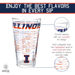 University of Illinois Pint Glasses - Contains Full Color Illinois Logo & Campus Map - Gift Idea College Grads and Alumni (Set of 2)