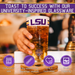 Louisiana State University Pint Glasses - Full Color LSU Logo & Campus Map LSU Tiger Gift Idea College Grads and Alumni (Set of 2)