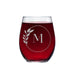 Letter M Monogram Art Deco Etched Wine Glasses - Set of 4