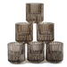 Ripple Candle Holder - Reversible 6 x 5.5cm (Set of 6) - Gray