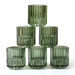 Ripple Candle Holder - Reversible 6 x 5.5cm (Set of 6) - Olive Green