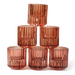 Ripple Candle Holder - Reversible 6 x 5.5cm (Set of 6) - Amber