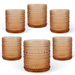 Bubble Cylinder Candle Holder - 6.35cm (Set of 6) Amber