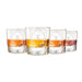 Letter T Monogram Art Deco Etched Whiskey Glasses - Set of 4