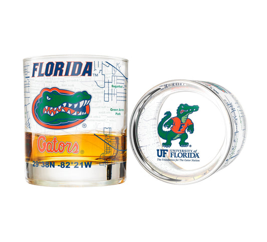 University Of Florida Whiskey Glass Set (2 Low Ball Glasses)