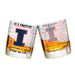 University Of Illinois Whiskey Glass Set (2 Low Ball Glasses)