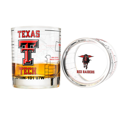 Texas Tech University Whiskey Glass Set (2 Low Ball Glasses)