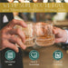 Letter V Monogram Art Deco Etched Whiskey Glasses - Set of 4
