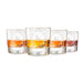 Letter V Monogram Art Deco Etched Whiskey Glasses - Set of 4