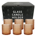 Bubble Cylinder Candle Holder - 6.35cm (Set of 6) Amber