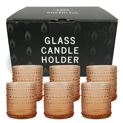 Bubble Cylinder Candle Holder - 6.35cm (Set of 6) Amber