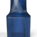 Ripple Vase Wide Bottom Ribbed Hand-Blown Flower Vase Glass for Flowers - Blue