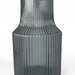 Ripple Vase Wide Bottom Ribbed Hand-Blown Flower Vase Glass for Flowers - Gray