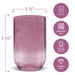 Ribbed Colored Drinking Glasses (Set of 4) - Pink