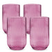 Ribbed Colored Drinking Glasses (Set of 4) - Pink