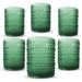 Bubble Lowball Hobnail Glasses 350ml (Set of 6) - Green