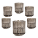 Ripple Candle Holder - Reversible 6 x 5.5cm (Set of 6) - Gray