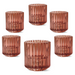 Ripple Candle Holder - Reversible 6 x 5.5cm (Set of 6) - Amber