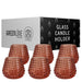 Bubble Wider Base Candle Holder 6.5cm (Set of 6) - Amber