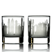 Philadelphia Etched Skyline Whiskey Glasses
