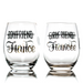 Stemless Wine Engagement Glasses