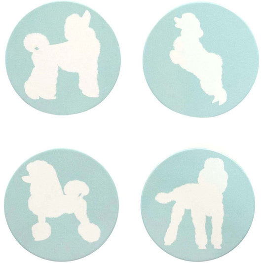 Poodle Lovers Ceramic Drink Coasters - Set of 4