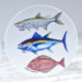 Fishing Ceramic Coasters with Metal Stand (Set of 4)