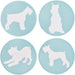 Schnauzer Ceramic Coasters with Metal Stand (Set of 4)