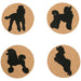Poodle Lovers Cork Drink Coasters - Set of 4