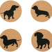Dachshund Cork Drink Coasters - Set of 4