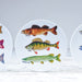 Fishing Ceramic Coasters with Metal Stand (Set of 4)