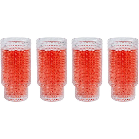 Hobnail Stackable Drinking Glasses (Set of 4)