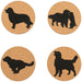 Golden Retriever Cork Drink Coasters - Set of 4