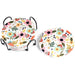 Light Floral Ceramic Coasters with Metal Stand (Set of 4)