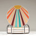 Rising Sun Ceramic Coasters with Metal Stand (Set of 4)