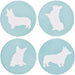 Corgi Ceramic Coasters with Metal Stand (Set of 4)