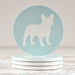 French Bulldog Ceramic Coasters with Metal Stand (Set of 4)