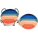 Rainbow Ceramic Coasters with Metal Stand (Set of 4)