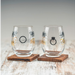 Stemless Wine Engagement Glasses