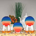 Rainbow Ceramic Coasters with Metal Stand (Set of 4)