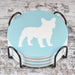 French Bulldog Ceramic Coasters with Metal Stand (Set of 4)